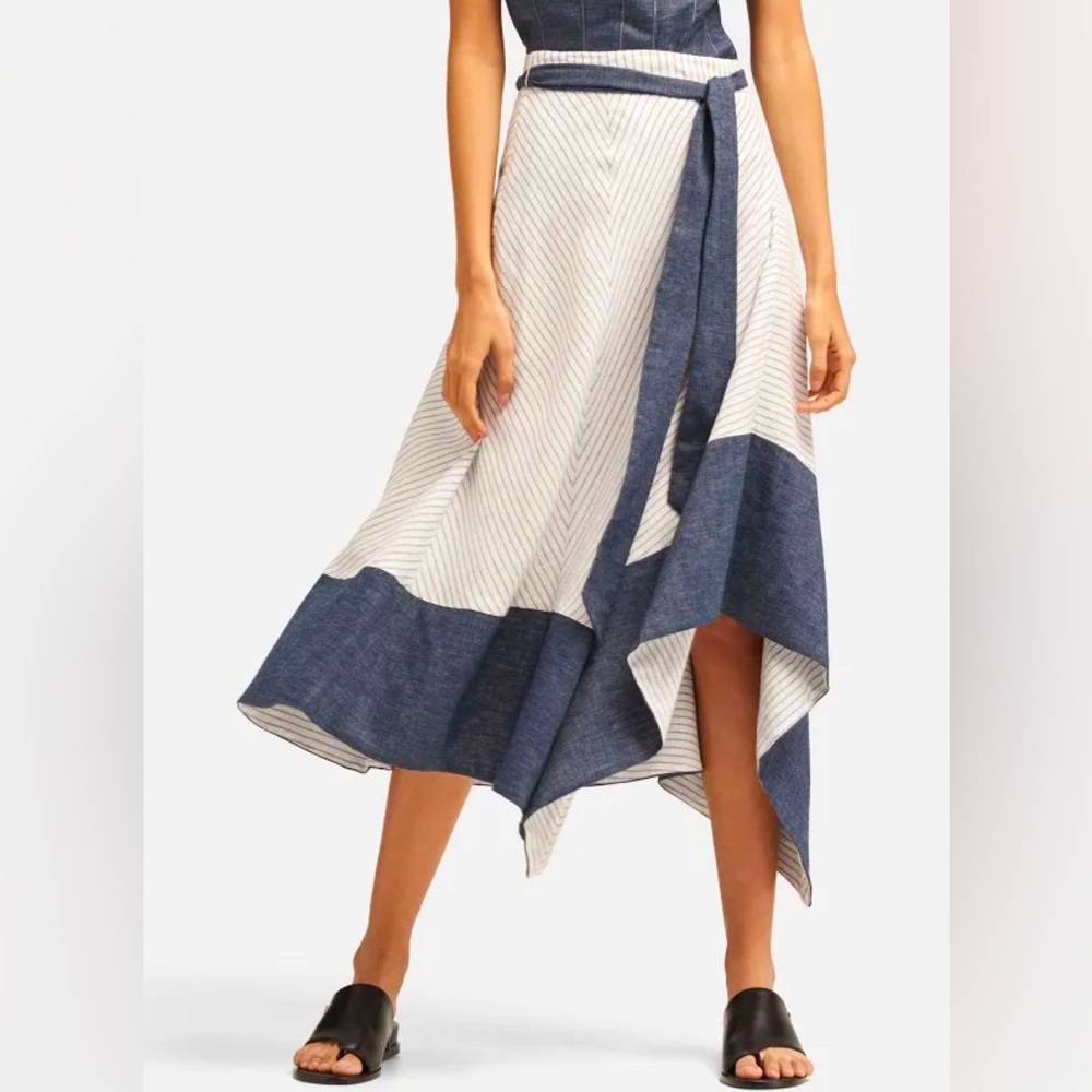 DKNY striped asymmetrical skirt, size 10, EUC